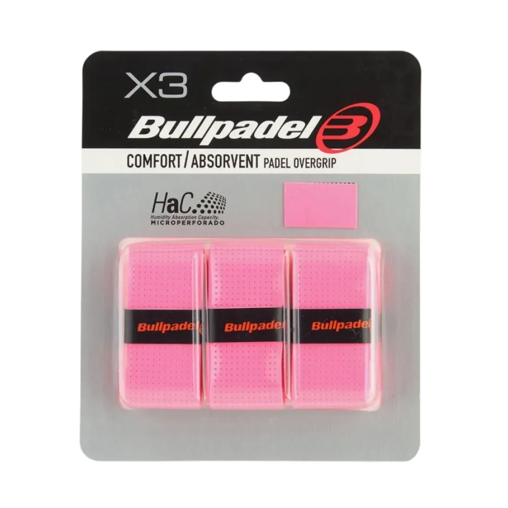 Neon Pink Bullpadel Overgrips (Pack of 3) - image 1