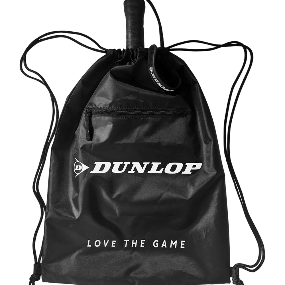 Dunlop Gymsack Drawstring Bag Black White — saco desportivo leve com cordões para padel e fitness - imagem 1