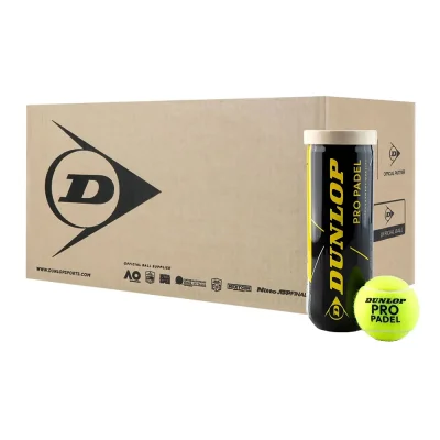 Dunlop PRO Padel Balls - Box of 24 Tubes (72 balls)