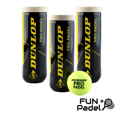 Dunlop PRO Padel Balls - 3-Pack Tubes