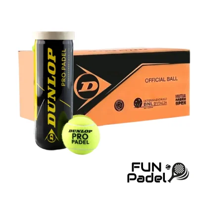 Dunlop PRO Padel Balls - Box of 24 Tubes (72 balls)