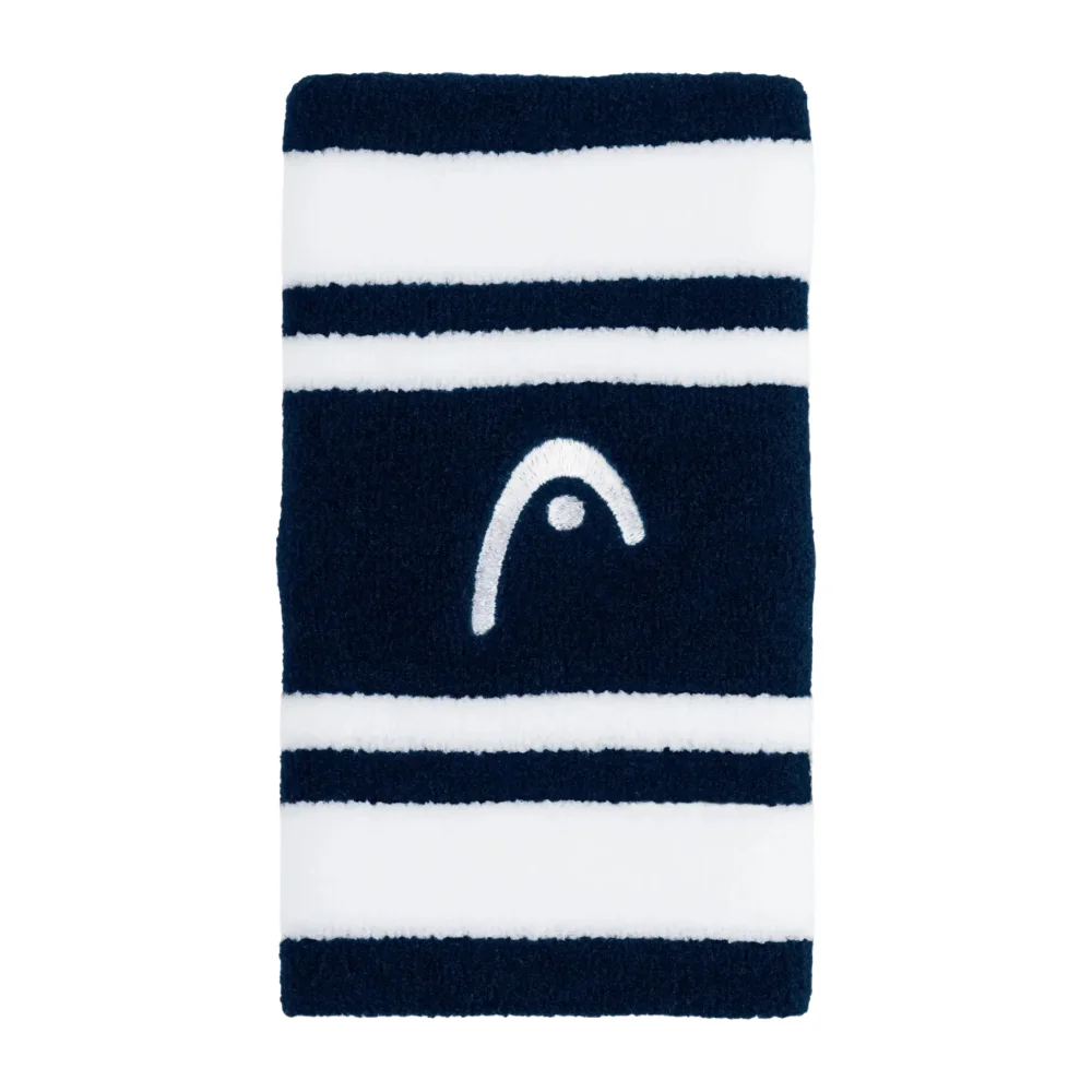 Head Wristband Striped 5 Navy White – Stylish, High-Performance Sports Wristband - image 1