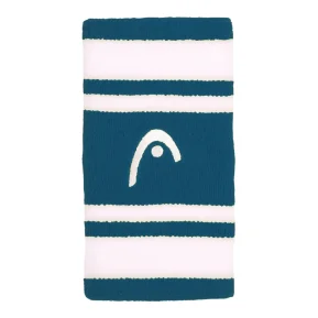 Head Wristband Striped 5 Teal White