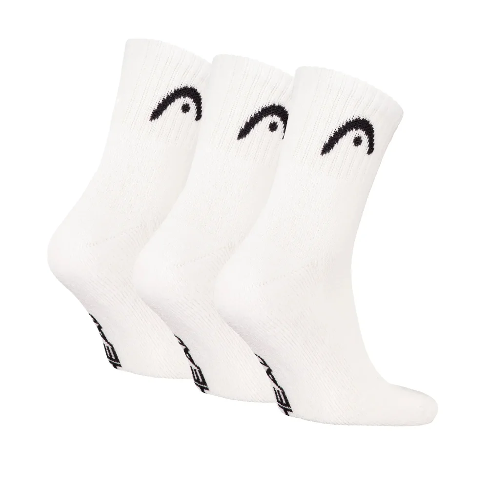 HEAD Unisex Training Socks White x3 – Comfortable Cotton Training Socks - image 2