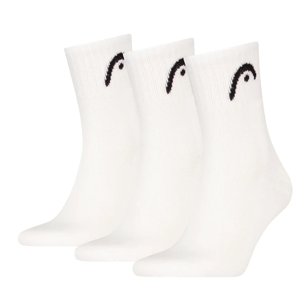 HEAD Unisex Training Socks White x3 – Comfortable Cotton Training Socks - image 1