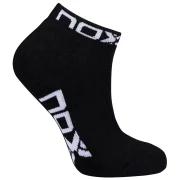 Nox Meias de tornozelo Pretas Brancas Logo Mulher