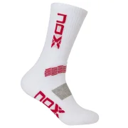 Nox Meias técnicas Branco Vermelho Logo Homem