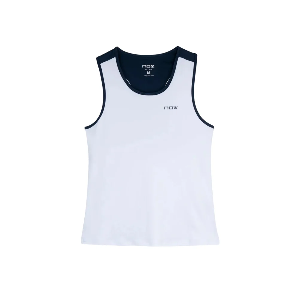 Nox Team Women's Tank Top in White Navy - Professional Padel Competition Jersey - image 1