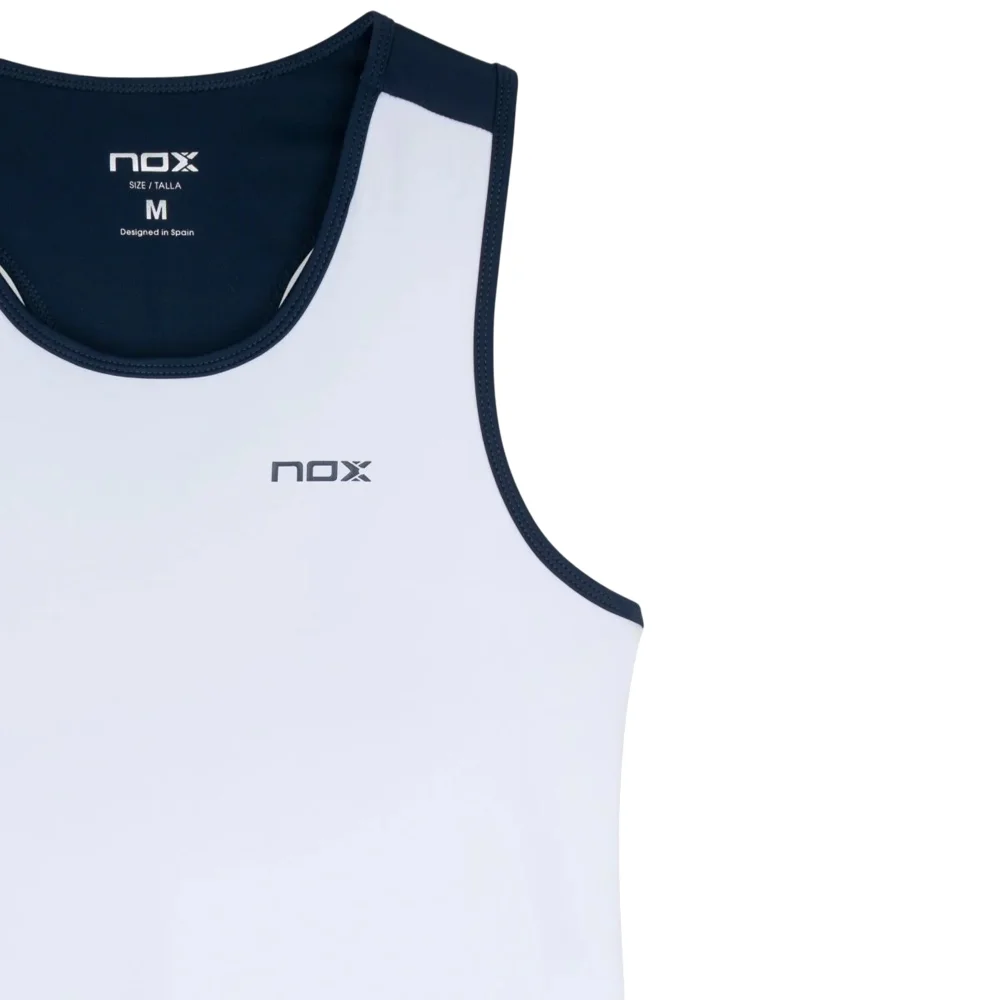Nox Team Women's Tank Top in White Navy - Professional Padel Competition Jersey - image 3