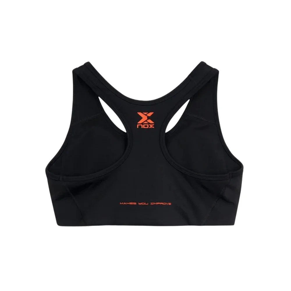 Nox Team Black Women’s High-Support Padel Bra - 250g Elastic Interlock - image 2