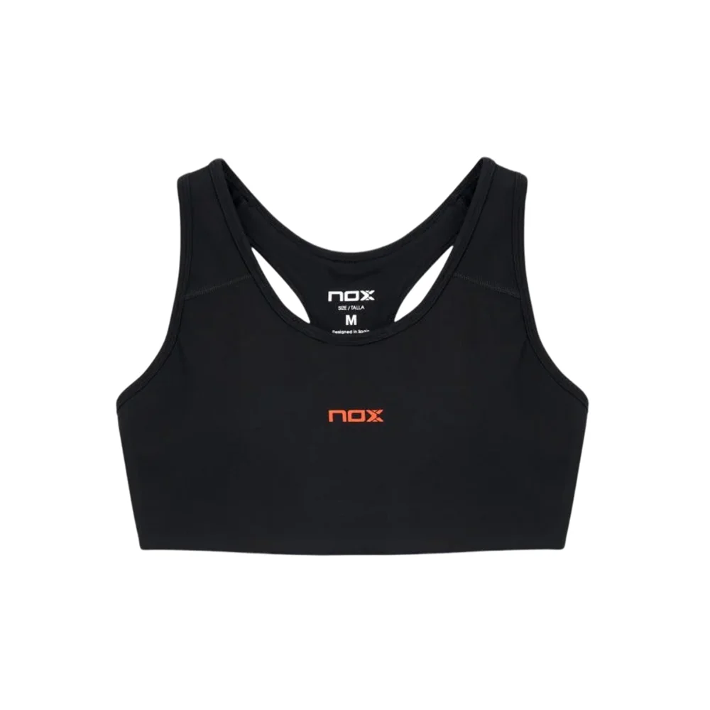 Nox Team Black Women’s High-Support Padel Bra - 250g Elastic Interlock - image 1