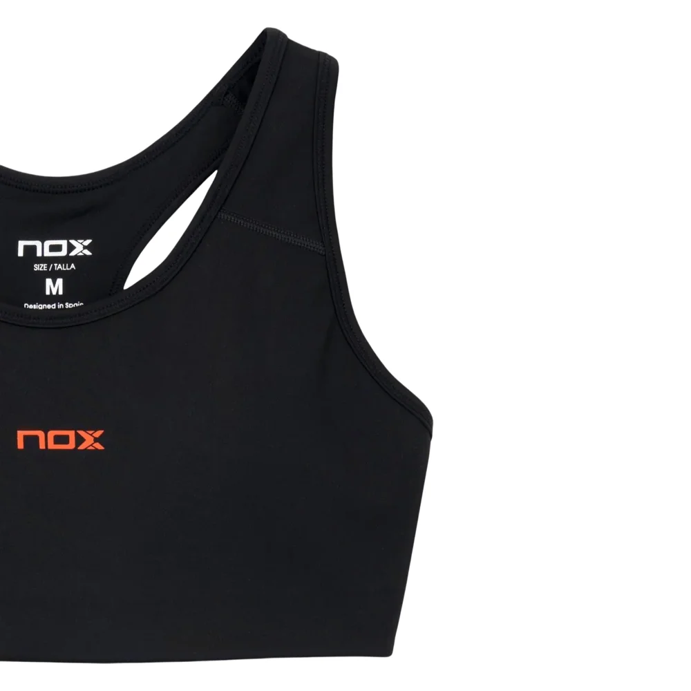 Nox Team Black Women’s High-Support Padel Bra - 250g Elastic Interlock - image 3