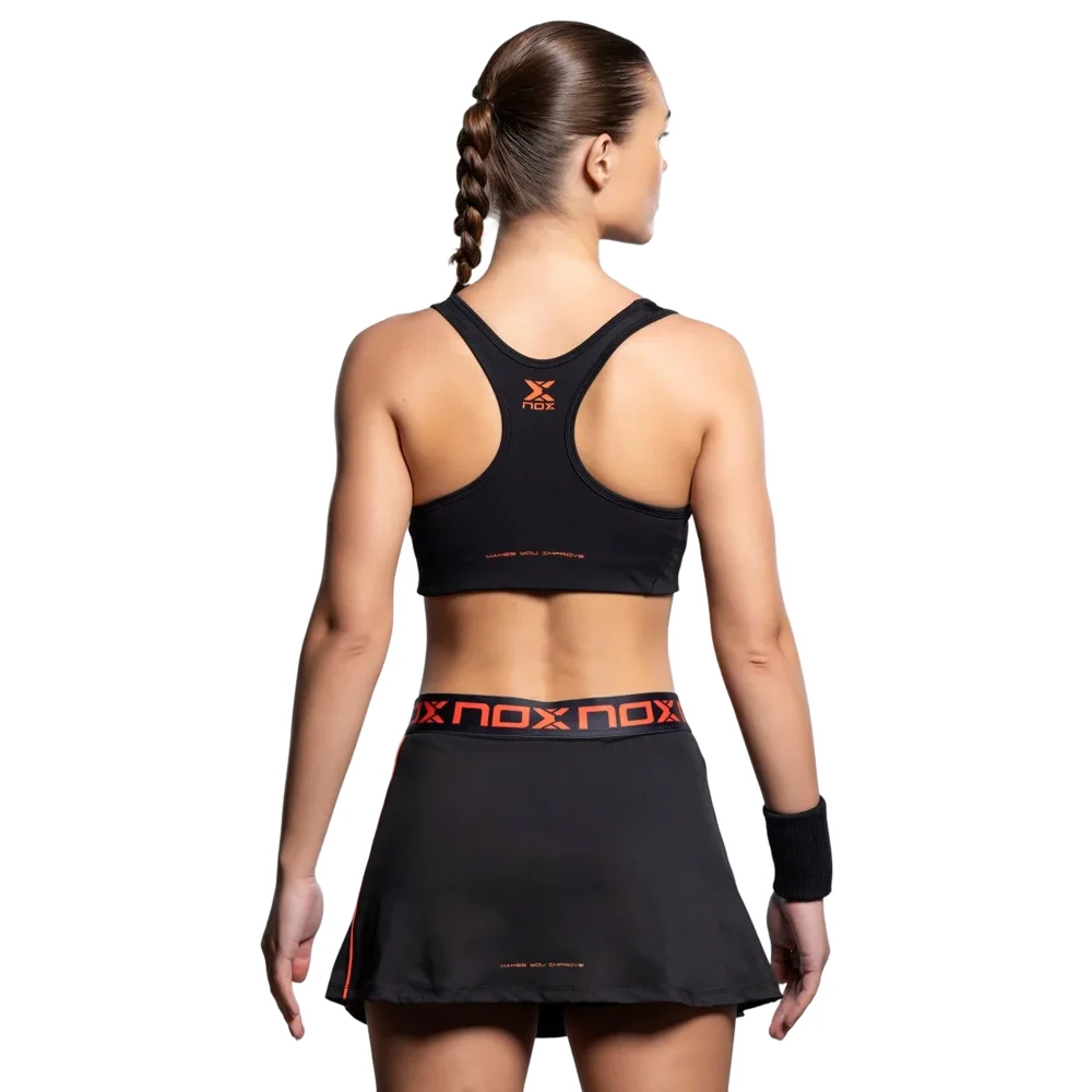 Nox Team Black Women’s High-Support Padel Bra - 250g Elastic Interlock - image 5