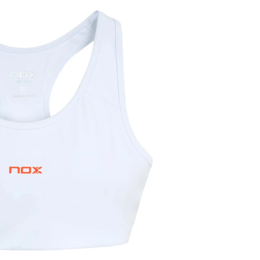 Nox Team Women's White Bra - High-Support Padel and Tennis Sports Top - image 3