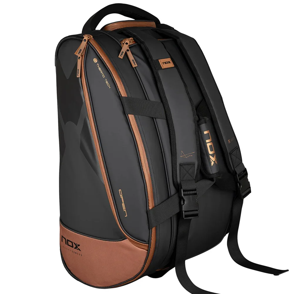 Nox Padelbag Luxury Open Series Black Brown — saco de padel premium com compartimento térmico - imagem 3
