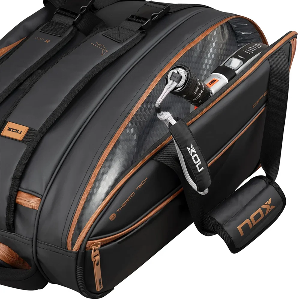 Nox Padelbag Luxury Open Series Black Brown — saco de padel premium com compartimento térmico - imagem 6