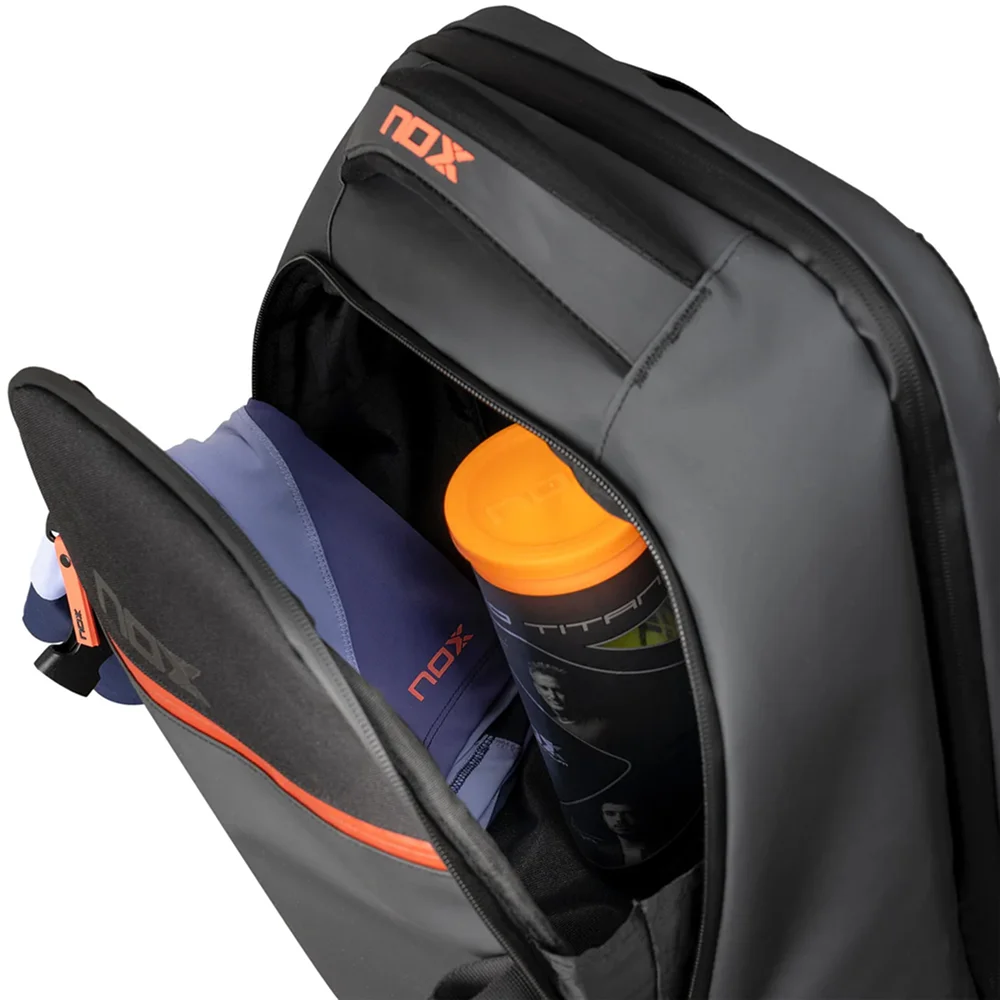 Nox Backpack Luxury Open Series Black Red — premium padel backpack with shoe compartment - image 4