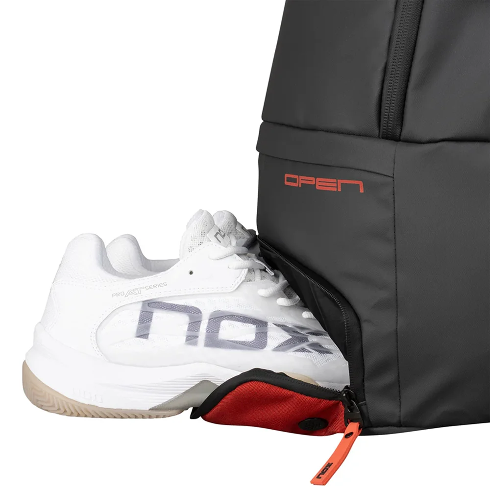 Nox Backpack Luxury Open Series Black Red — premium padel backpack with shoe compartment - image 5