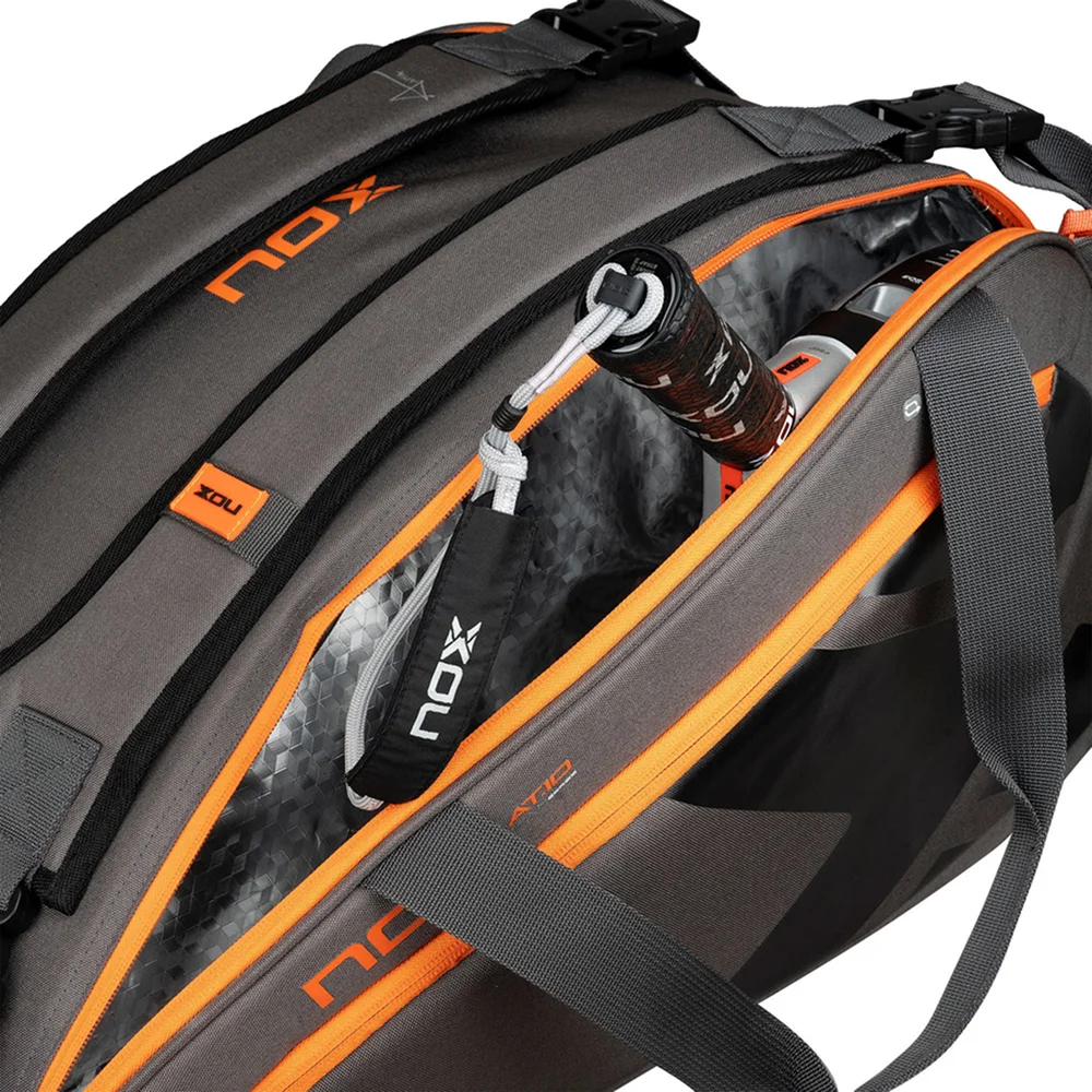 Nox AT10 Team Gray Orange — mala oficial de padel de Agustín Tapia com proteção térmica - imagem 4
