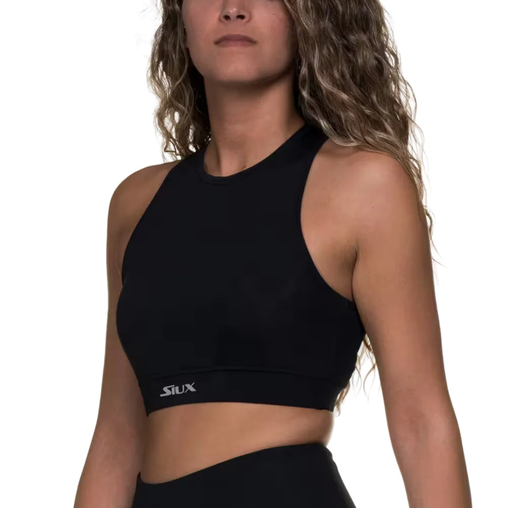Siux Diablo Halter Top Black - High-Support Padel Crop Top - image 1