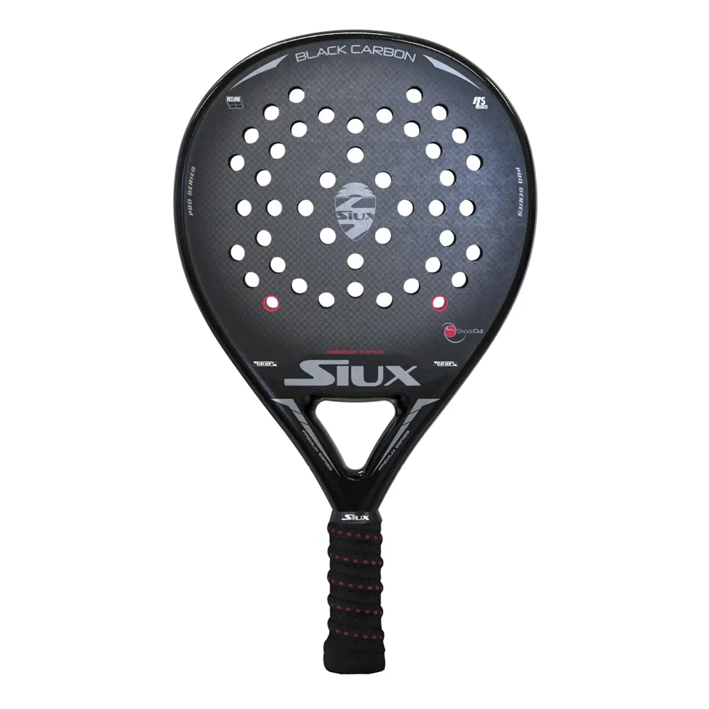 Siux Black Carbon Glossy Sandy – raquete de padel profissional com equilíbrio e controlo perfeitos - imagem 1