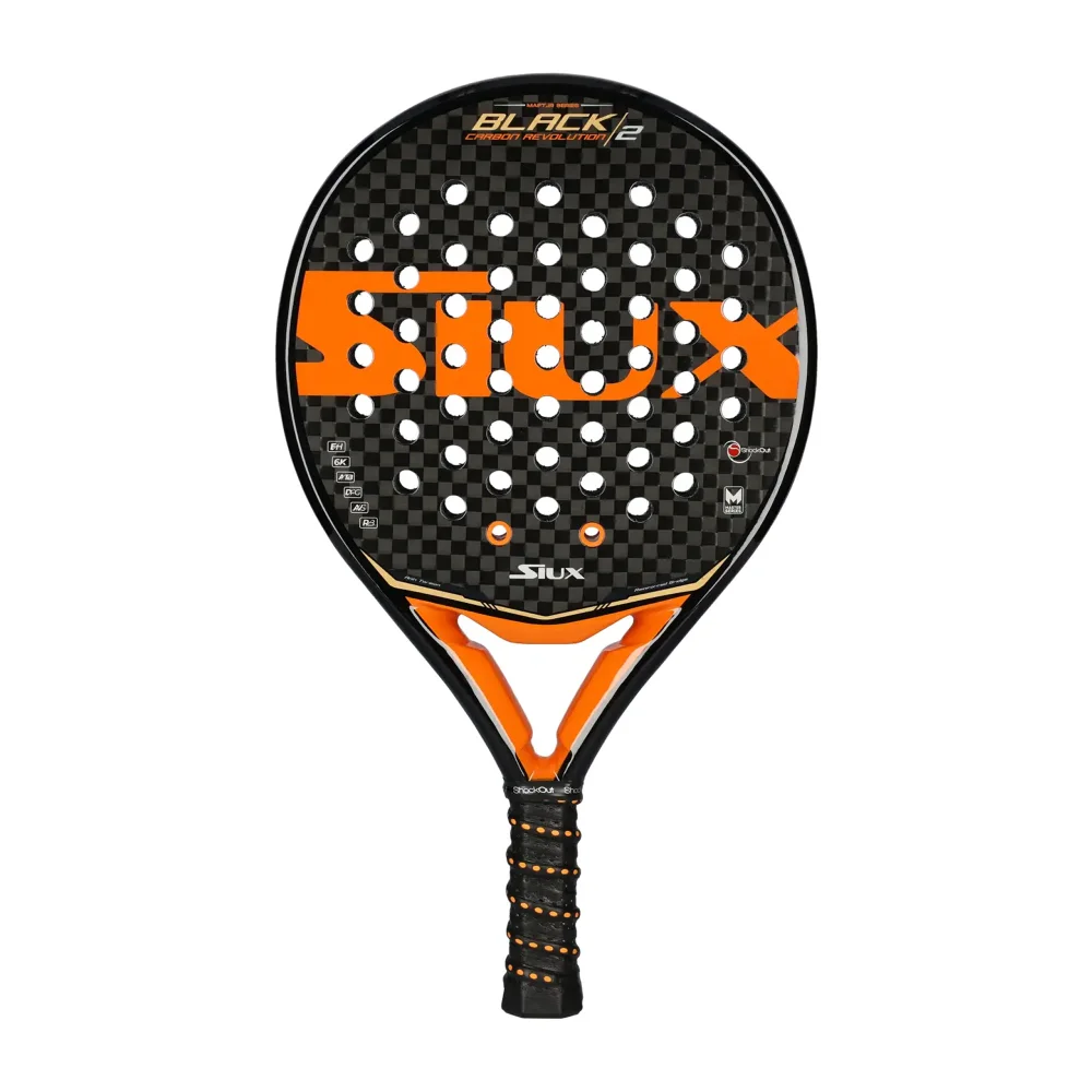Siux Black Carbon Revolution 2 Orange – raquete de padel profissional com excelente potência e controlo - imagem 1