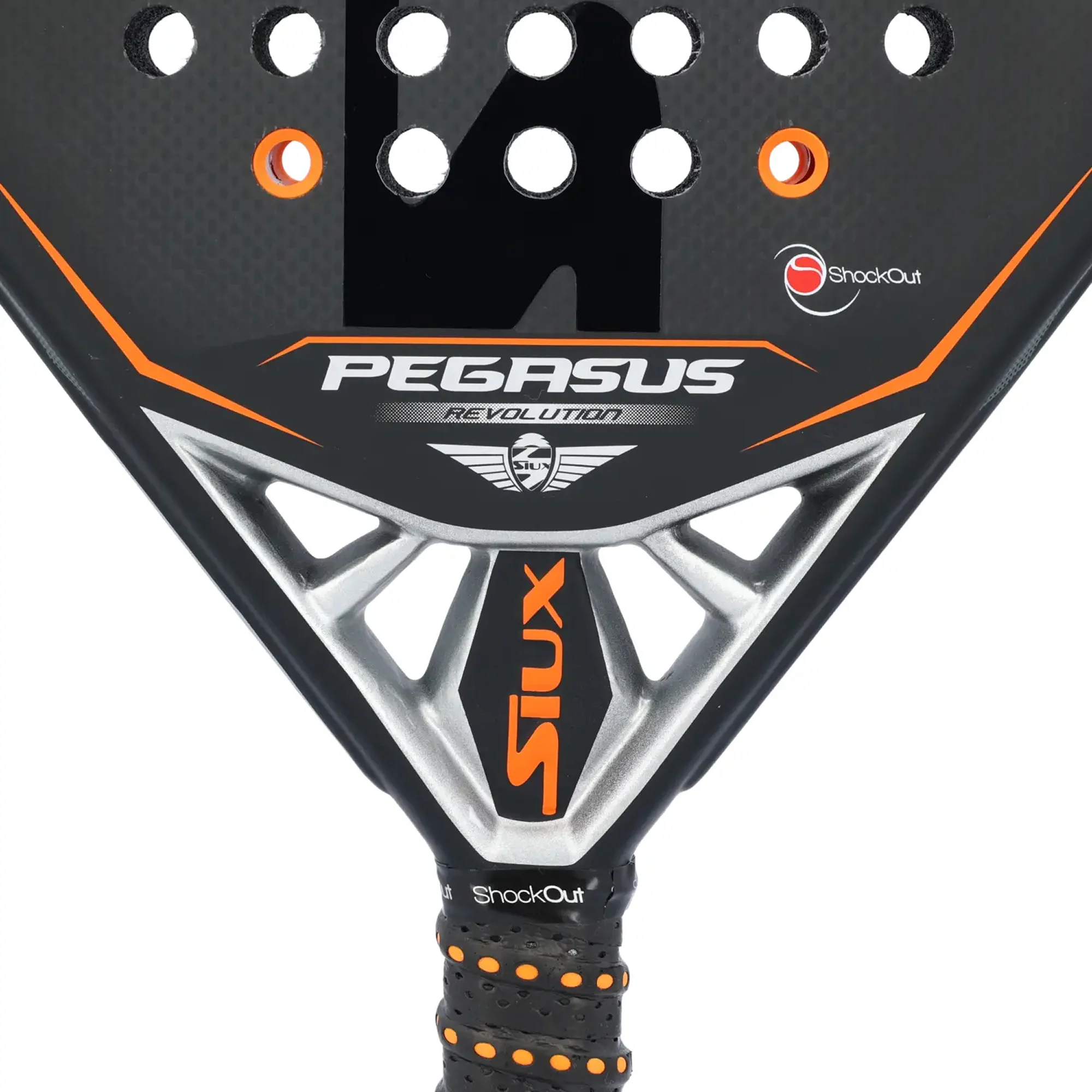 A Siux Pegasus Revolution 3K 2023 é uma raquete profissional de padel com revestimento em carbono 3K para golpes potentes e - imagem 4