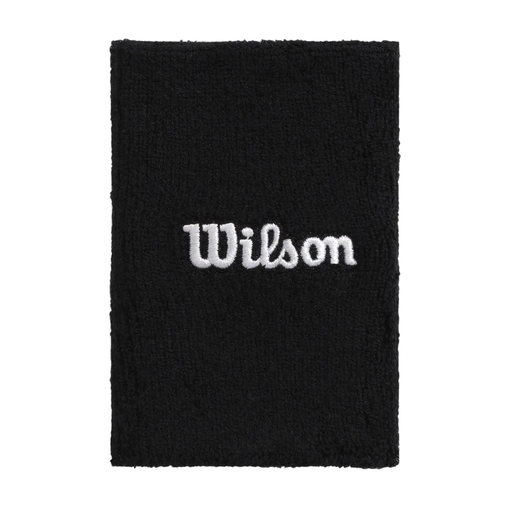 Wilson Wide Terry Wristbands Black — Extra Coverage Performance Bands - image 1