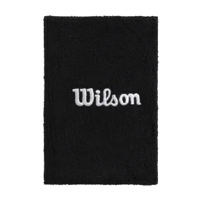 Wilson Wide Terry Wristbands Black