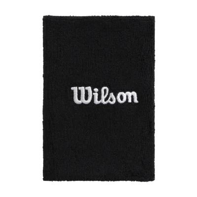 Wilson Wide Terry Wristbands Black
