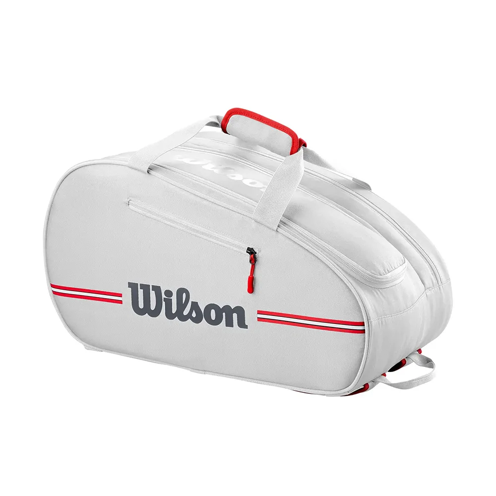 Wilson Team White — bolsa de padel média para 4 raquetes com alças ergonómicas - imagem 1
