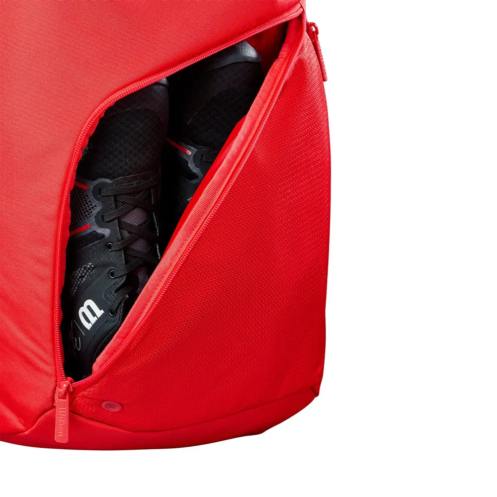 Wilson Tour Red — red padel backpack with shoe and laptop compartments - image 3