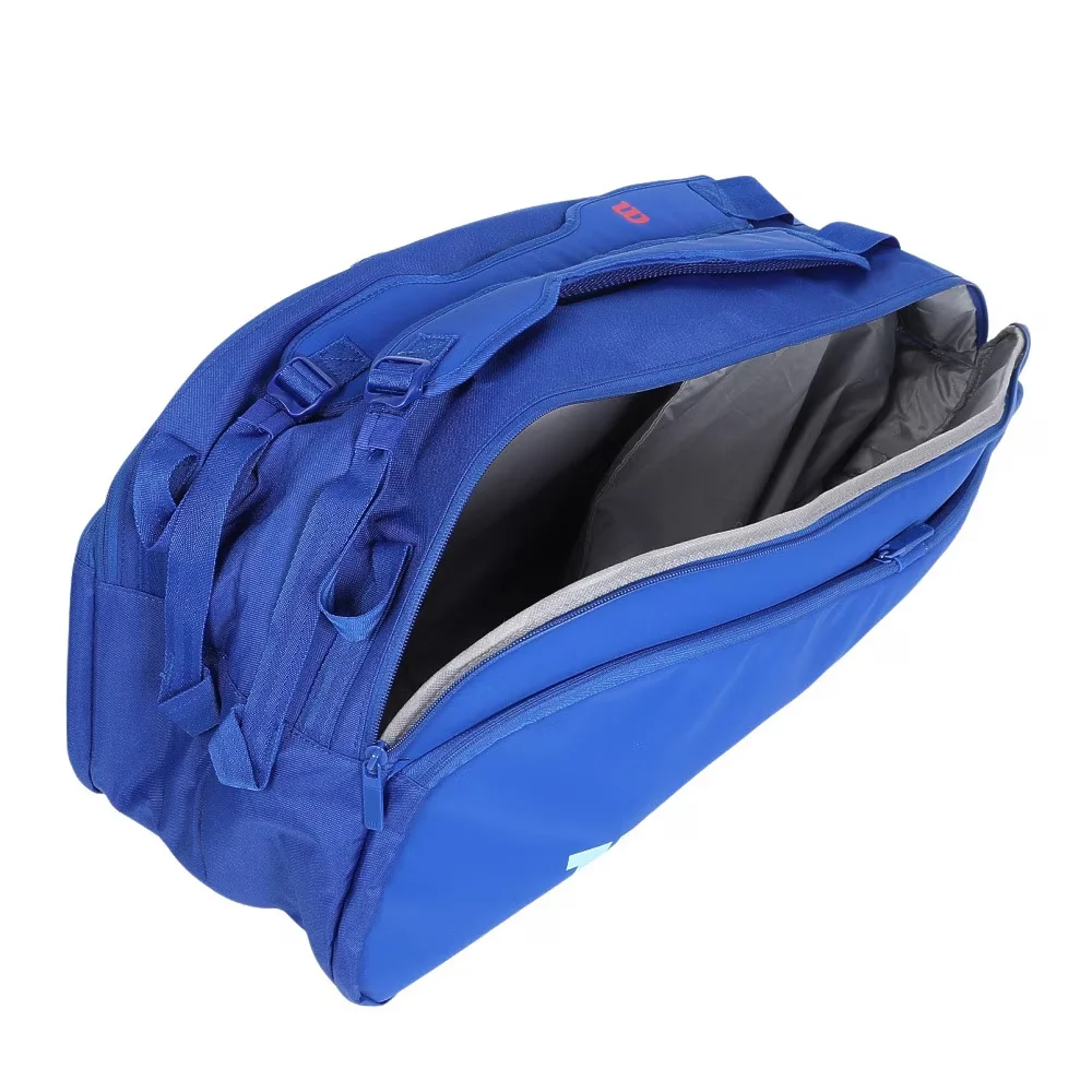 Wilson Racket Bag Ultra V5 Tour 12 Blue – grande bolsa para 12 raquetes com isolamento térmico e espaço para calçado - imagem 4