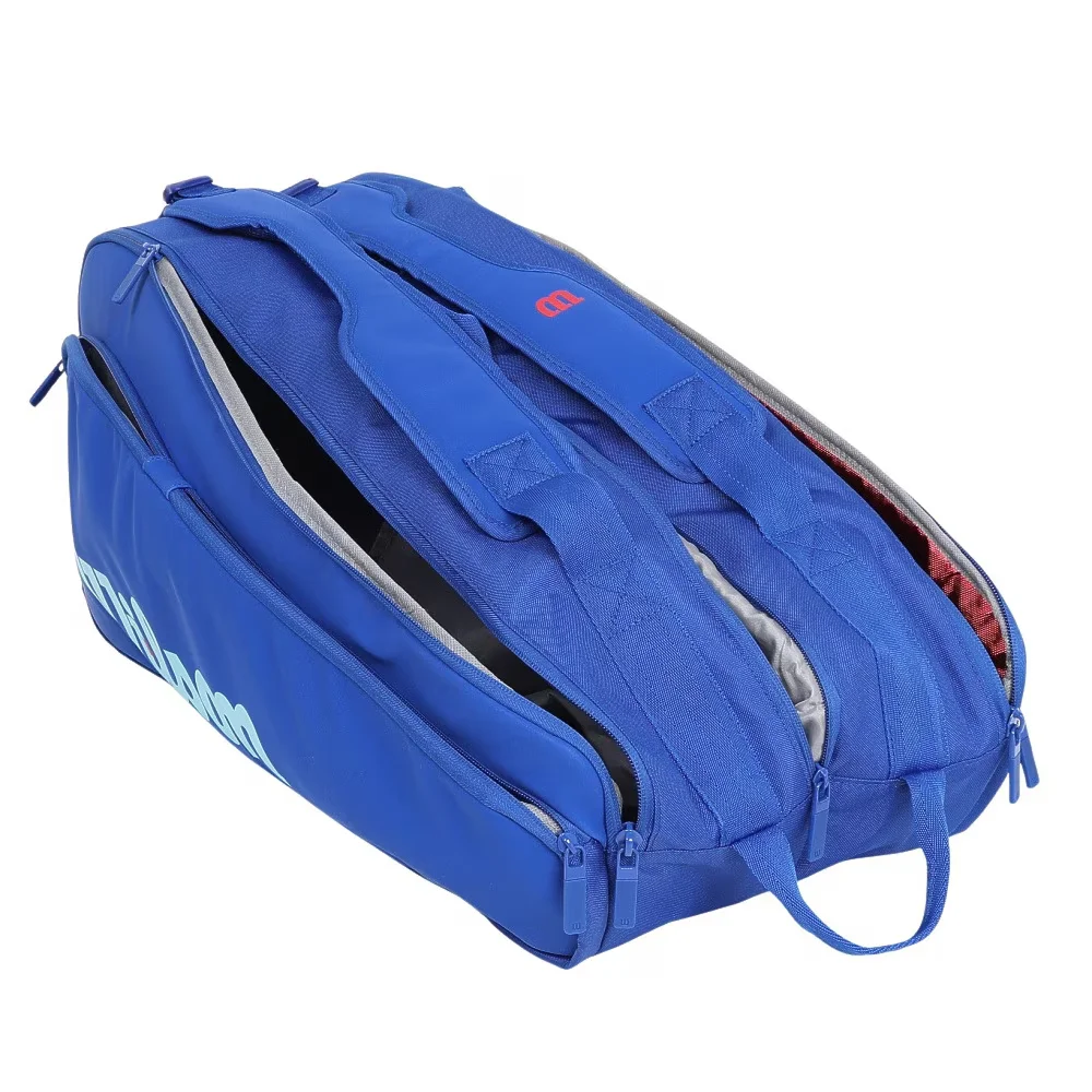 Wilson Racket Bag Ultra V5 Tour 12 Blue – grande bolsa para 12 raquetes com isolamento térmico e espaço para calçado - imagem 6