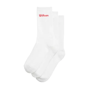 Wilson Crew Logo Sock 3 Pack Bright White