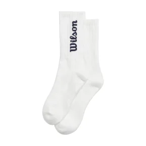 Wilson Crew Logo Sock White Navy
