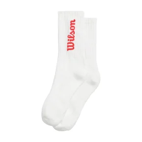 Wilson Crew Logo Sock White Red