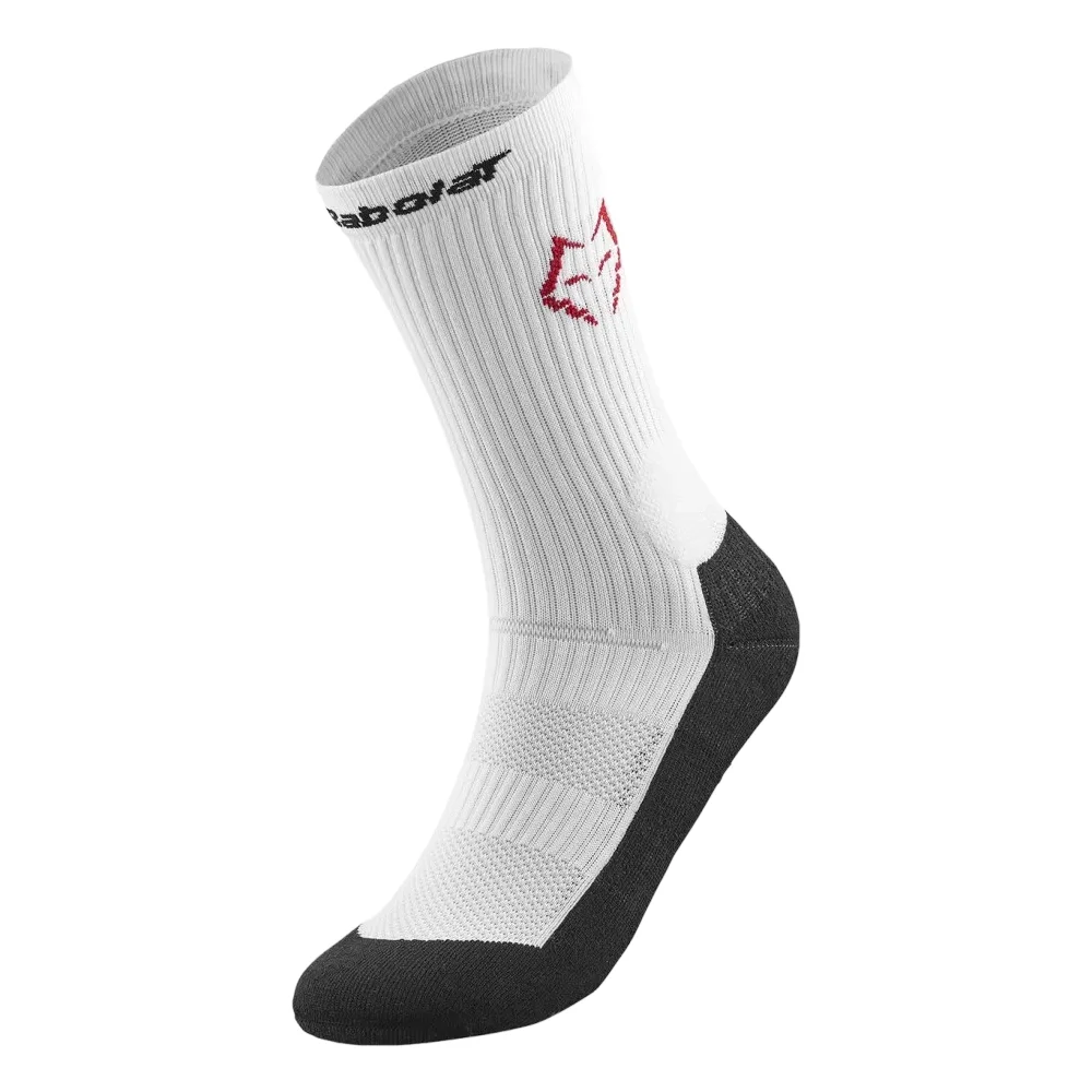 Babolat Juan Lebron Mid Calf Socks White Black — pro padel support - image 1