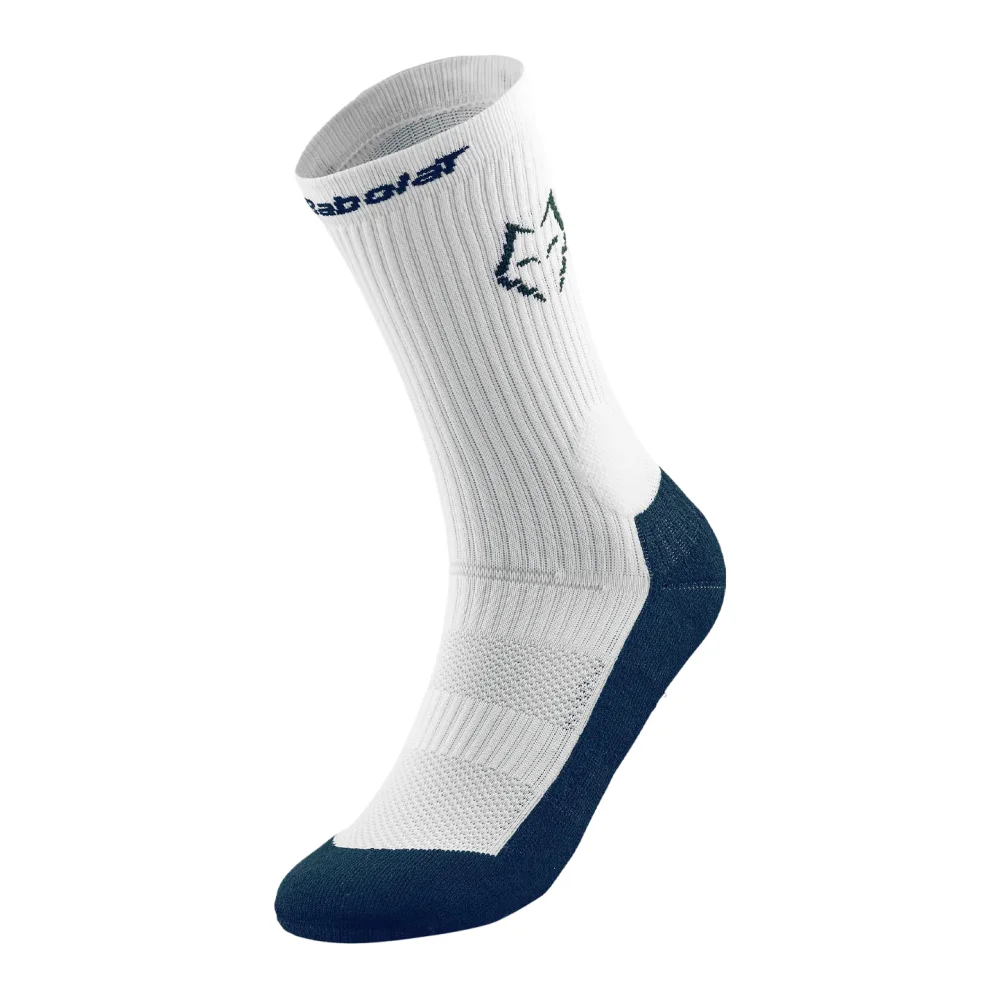 Babolat Juan Lebron Mid Calf Socks White Blue – Professional Padel Performance Socks - image 1