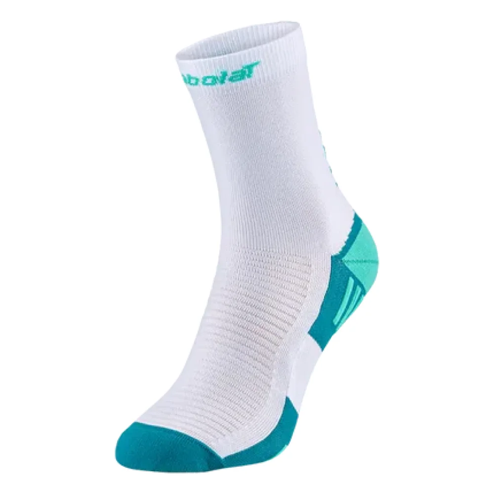 Babolat Long Socks White Green – Long Padel & Tennis Performance Socks - image 1