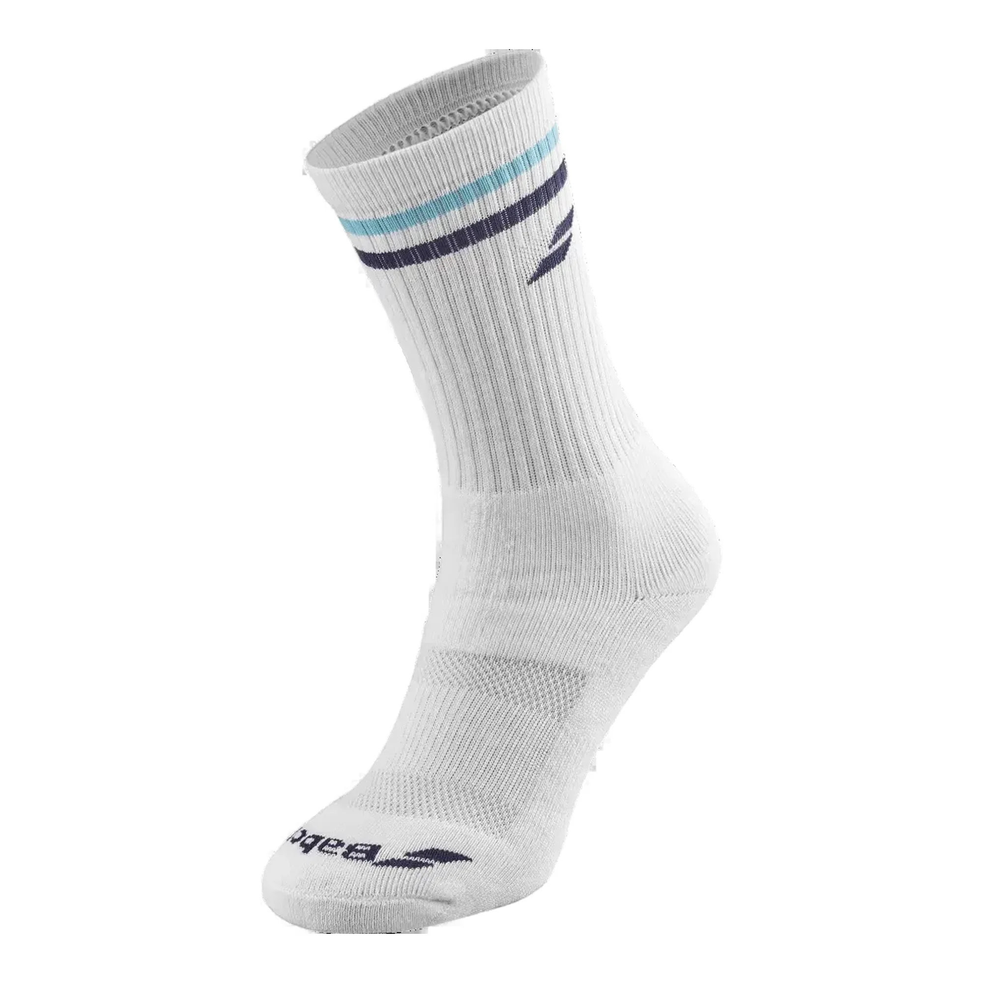 Babolat Team Single Socks White Blue – Breathable Tennis & Padel Crew Socks - image 1