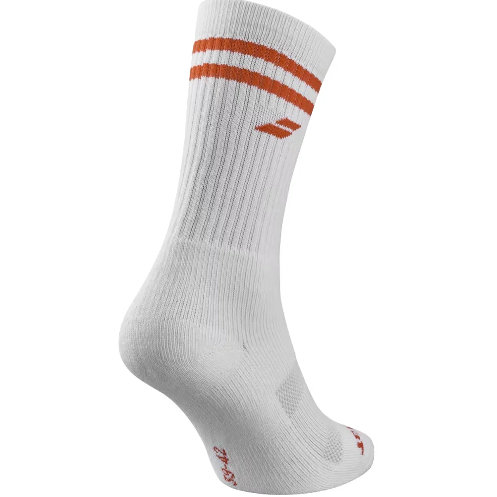 Babolat Team Single Socks White Red – Meias Altas Brancas - imagem 2