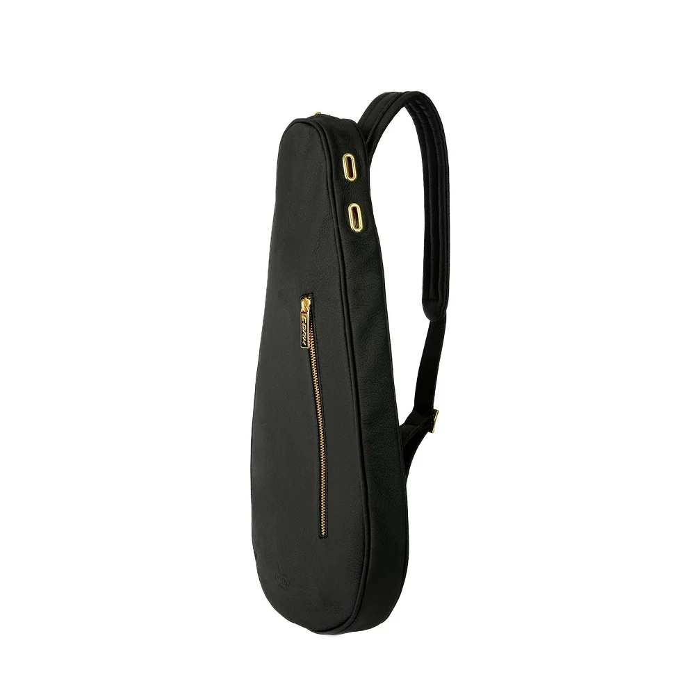 Cork Padel Racket Leather Bag Black Gold – Handmade genuine leather padel racket bag - image 2