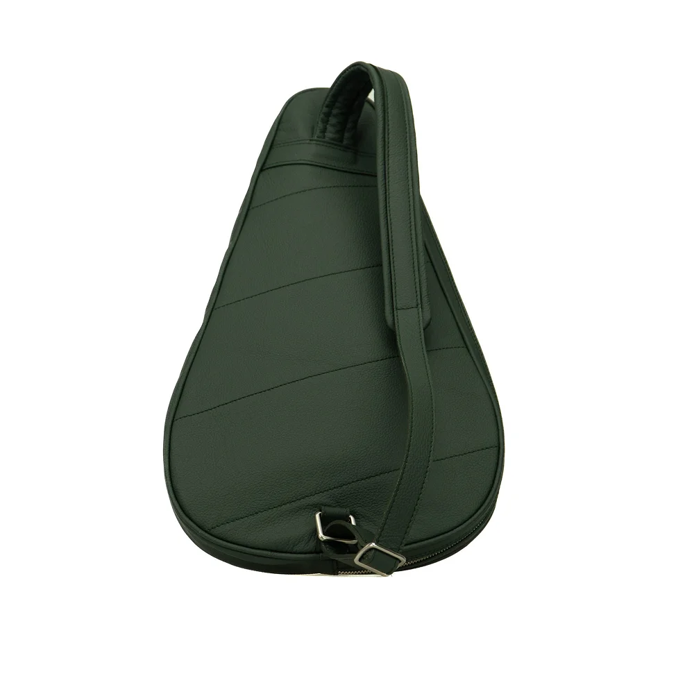 Cork Padel Racket Leather Bag Green – Saco artesanal em couro genuíno verde para raquetes de padel - imagem 3