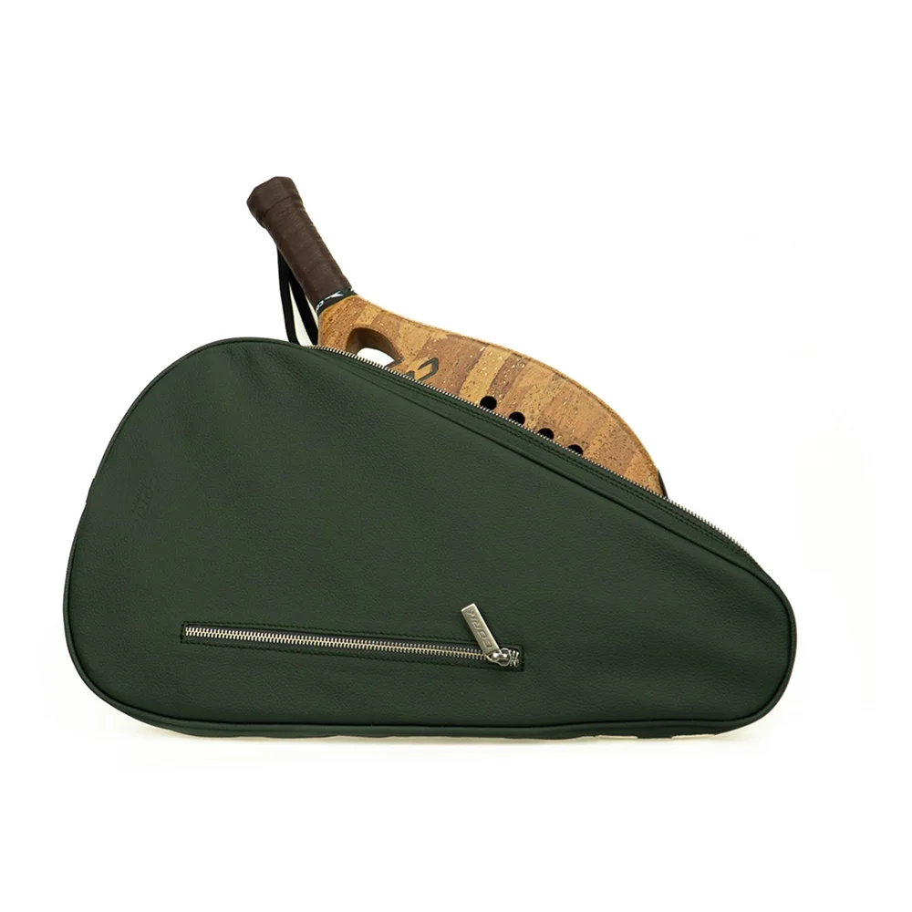Cork Padel Racket Leather Bag Green – Saco artesanal em couro genuíno verde para raquetes de padel - imagem 5