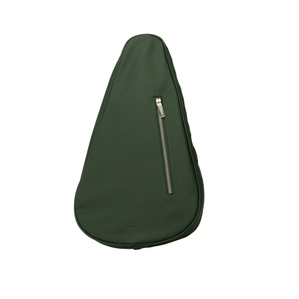 Cork Padel Racket Leather Bag Green – Saco artesanal em couro genuíno verde para raquetes de padel - imagem 1