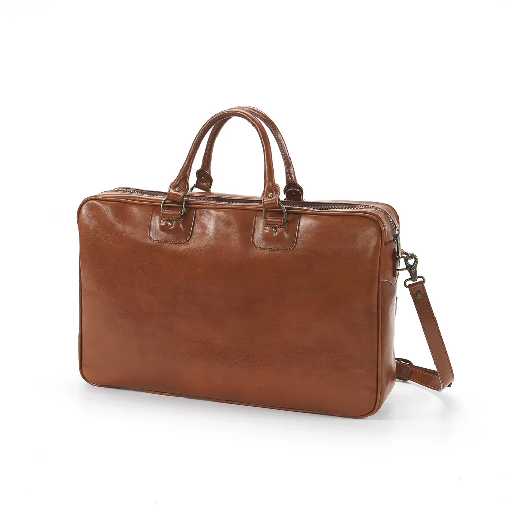Cork Sports Bag Vintage Leather Brown – vintage leather sports bag with Silver hardware and smart capacity - image 5