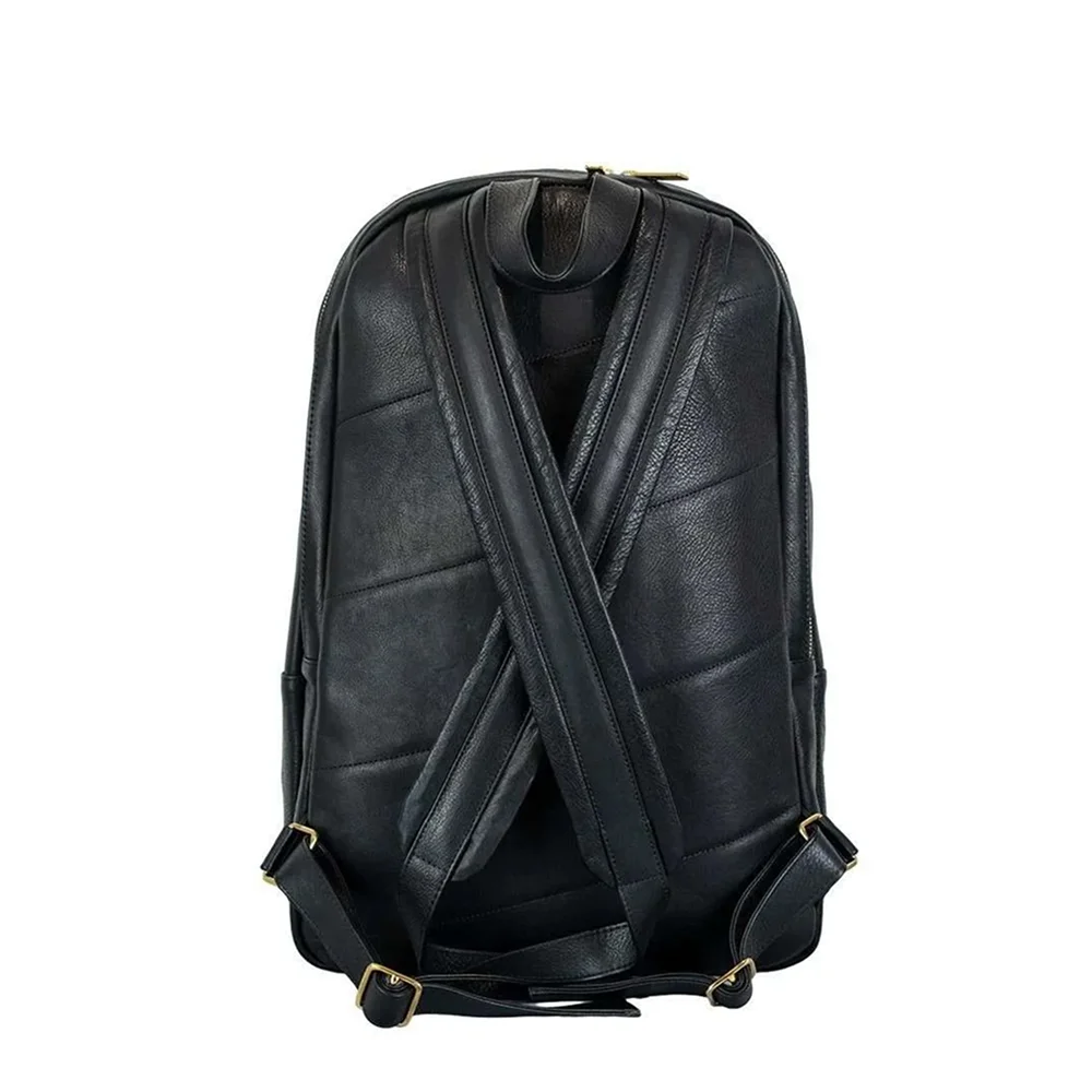 Cork Backpack Leather Black Silver – mochila de pele premium com bolso térmico - imagem 2