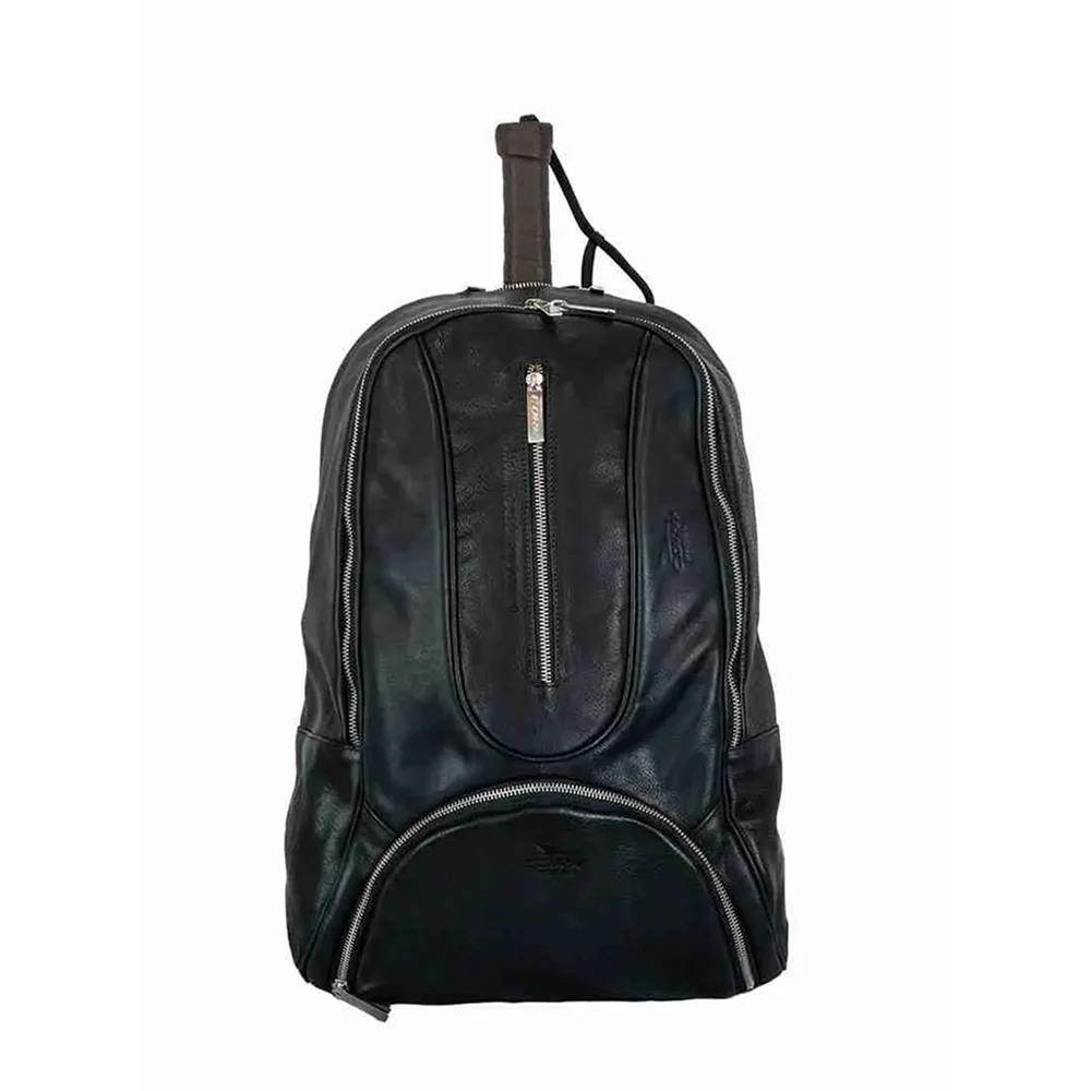 Cork Backpack Leather Black Silver – mochila de pele premium com bolso térmico - imagem 1