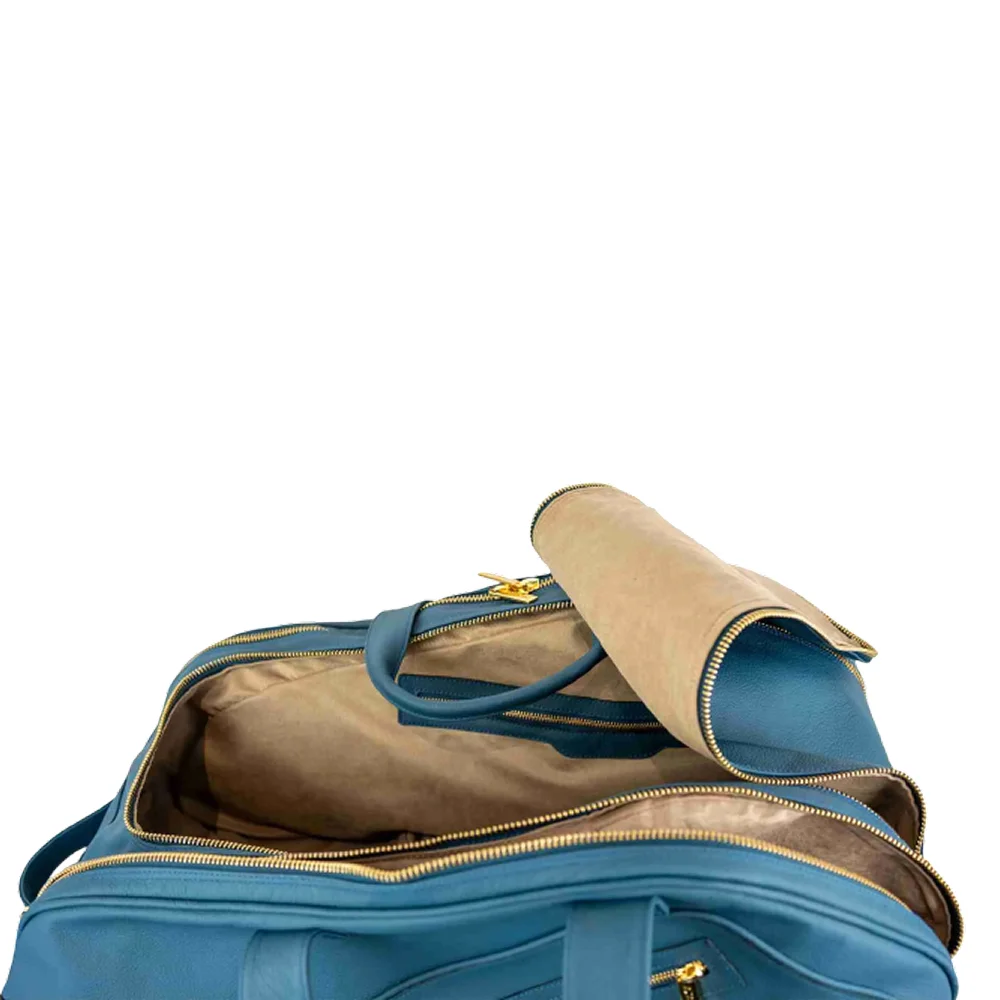 Cork Sports Bag Leather Thermo Blue – termobag em pele com grande capacidade e proteção térmica - imagem 2